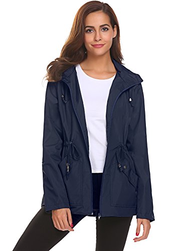 Windbreaker Coat for Women Light Weight Packable Rain Jacket Outdoor ...